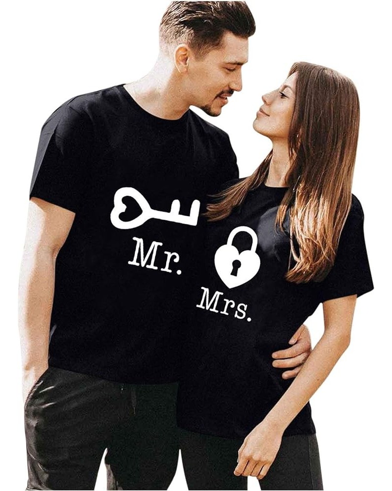 Couples Matching Shirts for Him and Her Novelty Short Sleeve Love Printed Pullover Tops Comfortable Lover Matching T-Shirt Me...