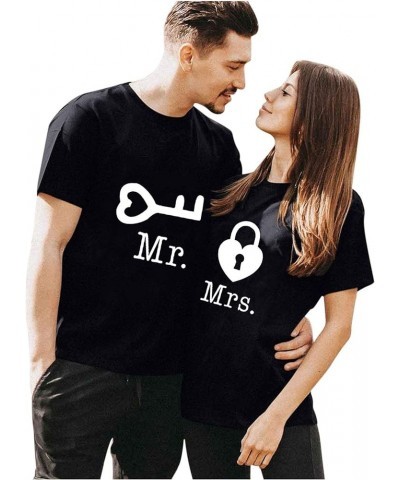 Couples Matching Shirts for Him and Her Novelty Short Sleeve Love Printed Pullover Tops Comfortable Lover Matching T-Shirt Me...