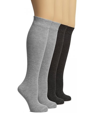 Women's Bamboo Knee High Socks | Comfort Seam Long Dress Socks, Soft & Lightweight | Shoe Size 5-8/8-11, 4 Pairs 20- Light Gr...