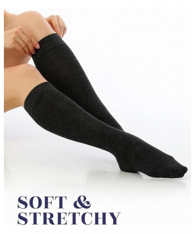 Women's Bamboo Knee High Socks | Comfort Seam Long Dress Socks, Soft & Lightweight | Shoe Size 5-8/8-11, 4 Pairs 20- Light Gr...