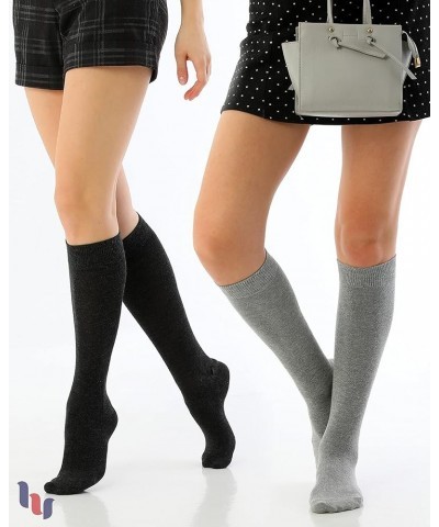 Women's Bamboo Knee High Socks | Comfort Seam Long Dress Socks, Soft & Lightweight | Shoe Size 5-8/8-11, 4 Pairs 20- Light Gr...