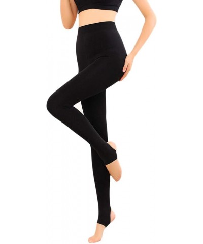 Women's Winter Warm Stretchy Thermal Leggings Pants Fleece Lined Tights Footed-black+khaki $10.79 Leggings