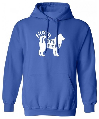 Husky Mom Fur Life Adult Hooded Sweatshirt Royal $19.44 Hoodies & Sweatshirts