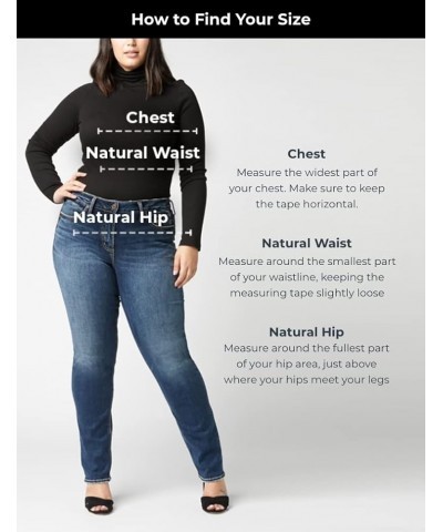 Women's Plus Size Suki Mid Rise Curvy Fit Straight Leg Jeans Med Wash Ecf289 $26.15 Jeans