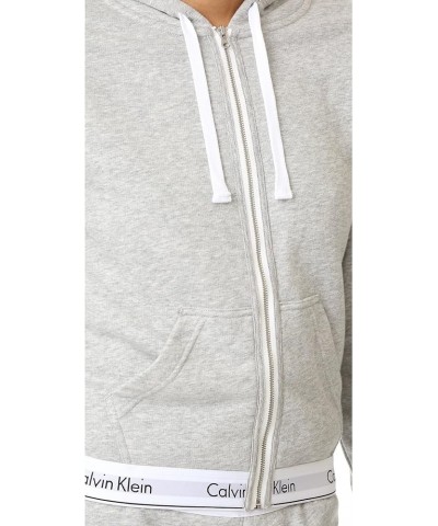 Women's Modern Cotton Full Zip Hoodie Top Grey Heather $30.75 Tops