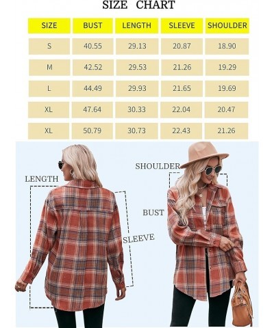 Plaid Flannel Shirts for Women Oversized Button Down Long Sleeve Buffalo Shirts Blouse Tops 02 Brown $12.58 Blouses