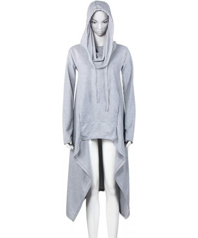 Women Pullover Hoodies Sweatshirt Long Sleeve High Low Sweater Oversize Top with Pocket Irregular Hem Dresses A_grey $7.79 Ho...