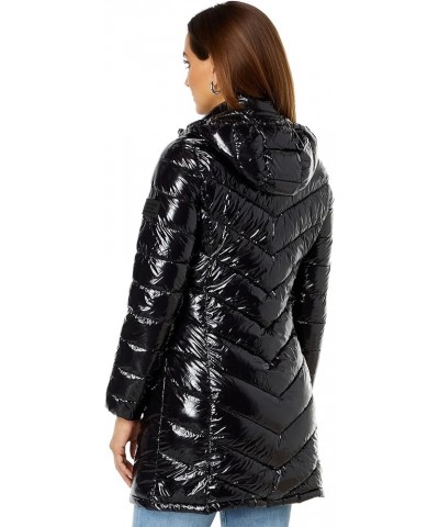 Women's Chevron Quilting Casual Lightweight Jacket Shiny Black $39.11 Jackets