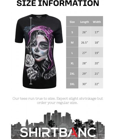 Original Mexican American Inspired Womens Shirts Catrina Morada $14.28 T-Shirts