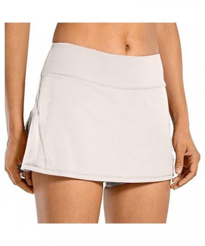 Women Tennis Skirts Inner Shorts Elastic Sports Golf Skorts with Pockets,Exercise Skirt Pleated Skorts for Sport X2-grey $7.9...