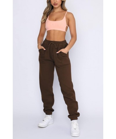 Fleece Sweatpants Women Baggy - Womens Sweatpants Sweats Y2K, Drawstring Sweatpants for Teen Girls Espresso(fleece Lined) $12...