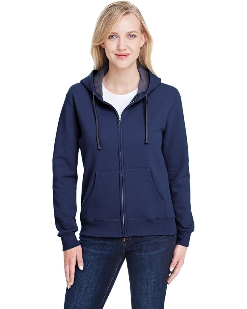 LSF73R Women's Sofspun Full-Zip Hooded Sweatshirt J. Navy $18.69 Activewear