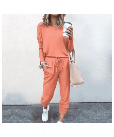 Loose Sweatsuits for Women Set 2 Piece Outfit Long Sleeve Crewneck Pullover Tops and Long Pants Tracksuit Loungewear Watermel...