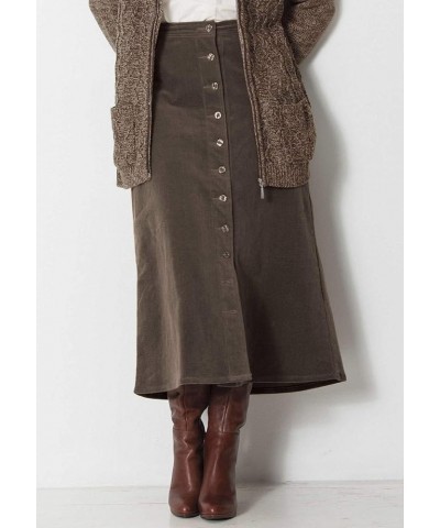 Women's Plus Size Corduroy Skirt New Khaki $18.22 Skirts