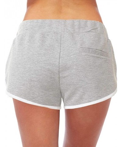 Women's Active French Terry Dolphin Hem Knit Pull-On Shorts Charcoal White $9.68 Activewear