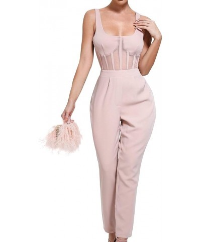 Jelley Jumpsuit Fashion Suit Set Pink $40.79 Suits