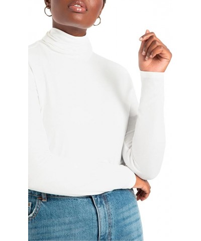 Women's Plus Size Layering Turtleneck Soft White $15.20 Sweaters