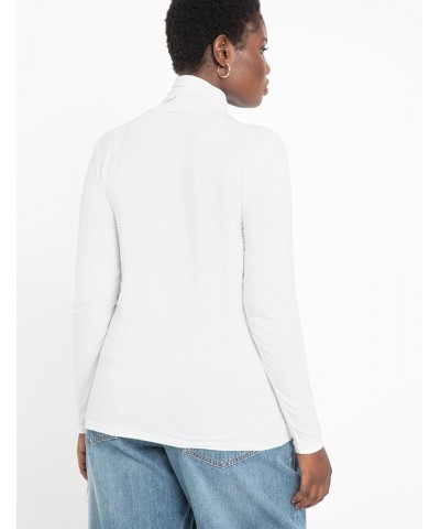 Women's Plus Size Layering Turtleneck Soft White $15.20 Sweaters