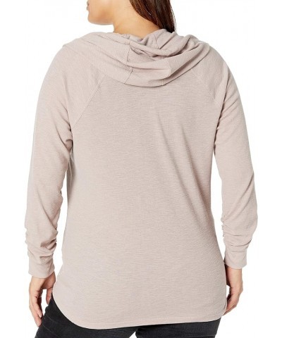 Women's Premium Performance Ruched Long Sleeve Zip Up Hoodie (Standard and Plus) Standard Evening Sand $12.75 Activewear